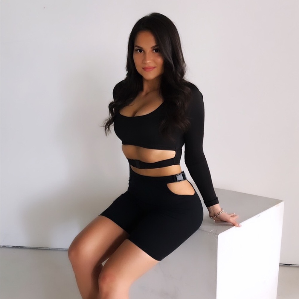 Black Buckle Top